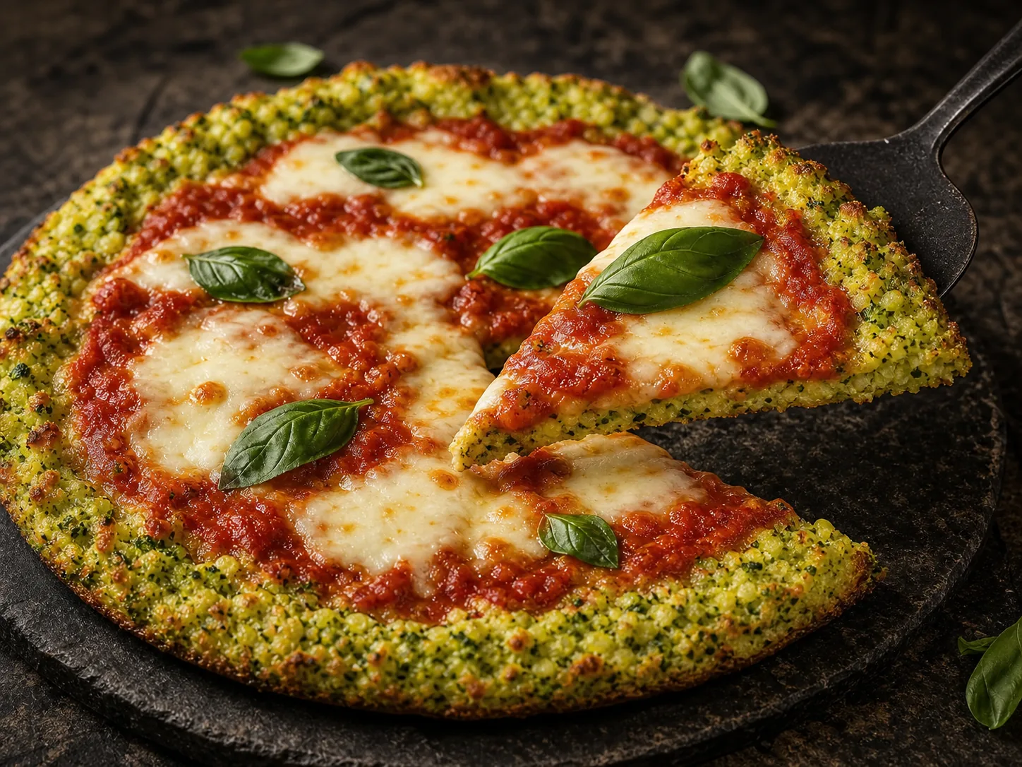 Pizza Dough with Broccoli Rice