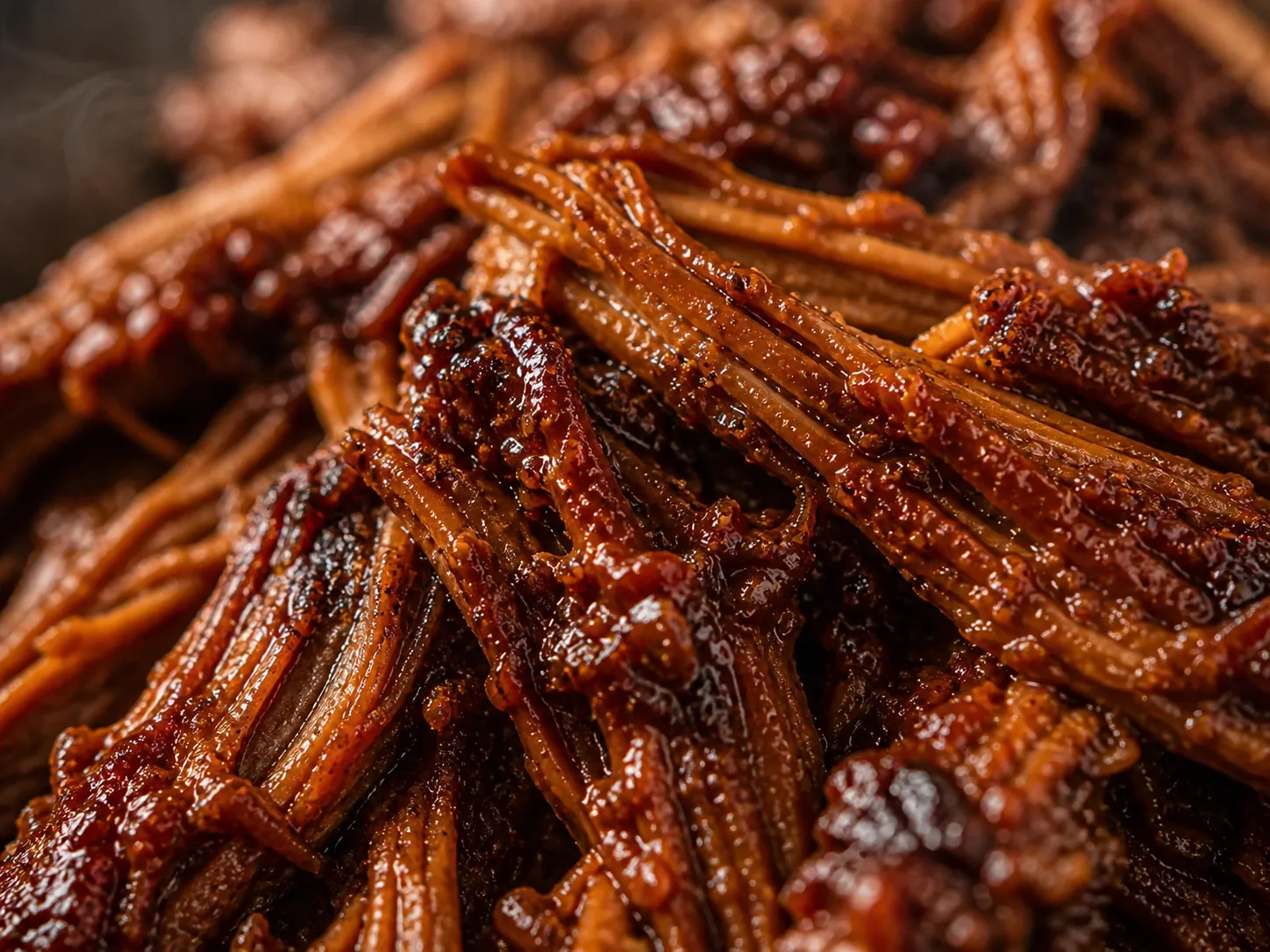 Gezupftes Rindfleisch nach Birria-Art – Detailansicht