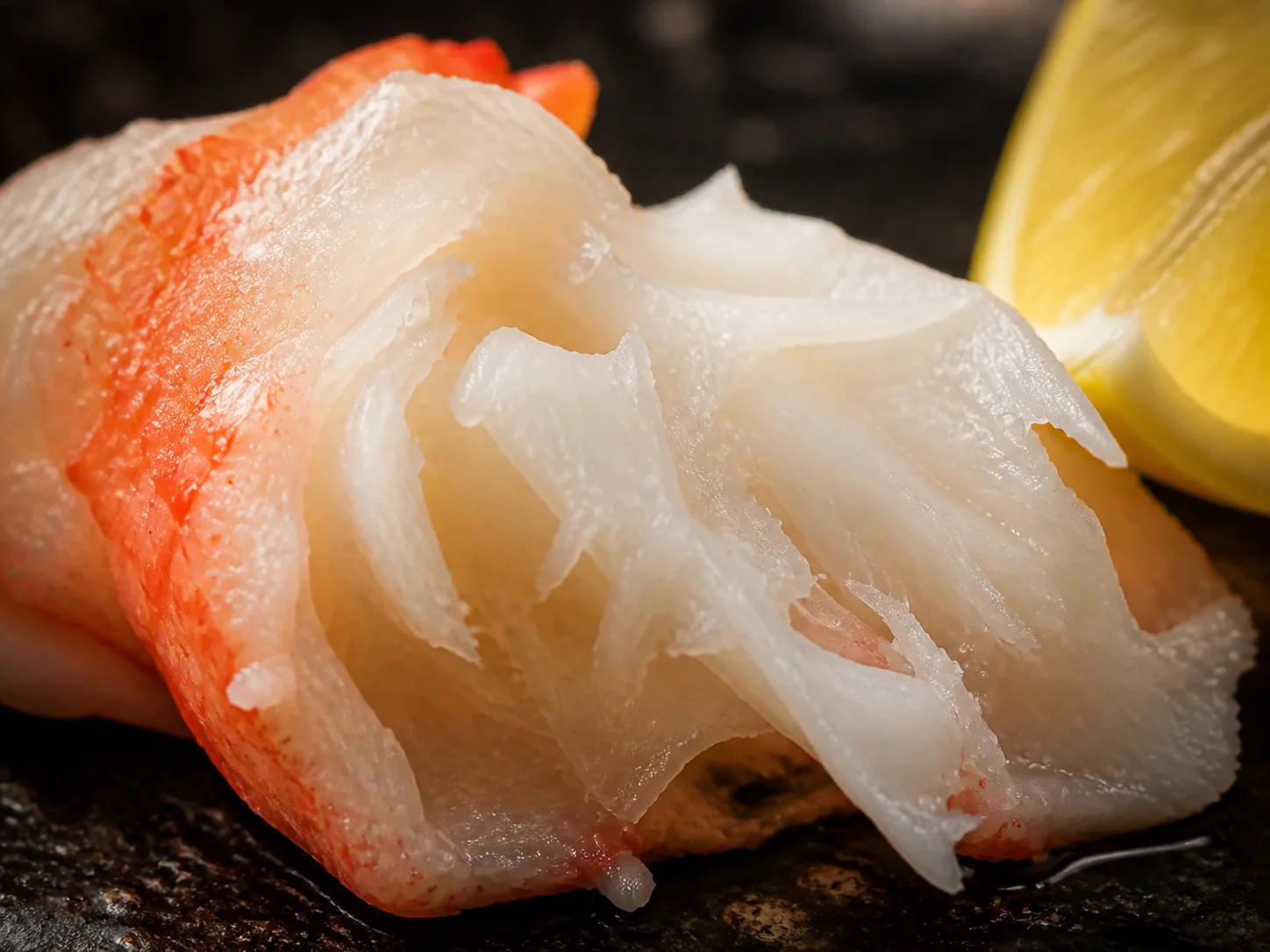 Knoblauch-Zitronen-Langostino oder Surimi – Detailansicht