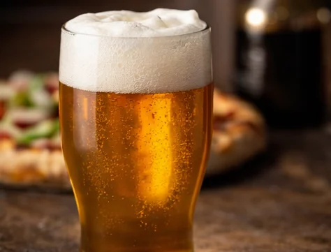 Beer with pizza — IPA, lager, craft