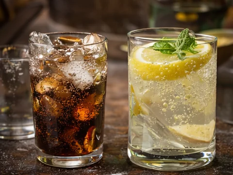 Coke Vanilla with white pizza