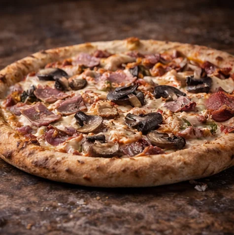 Ham, Bacon & Egg pizza