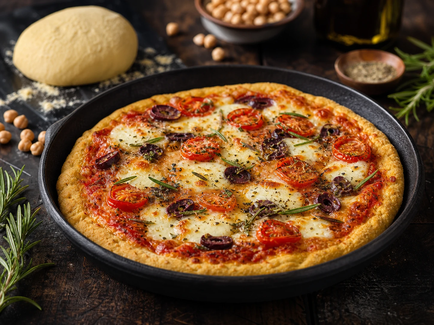 Crisp Chickpea Pan Pizza Crust