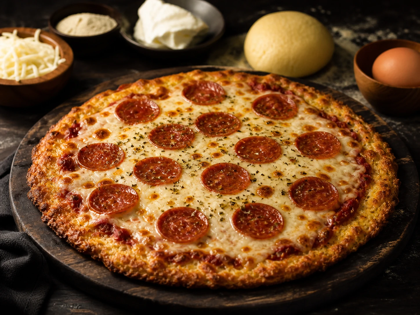 Crisp Keto-Style Cheese Pizza Crust