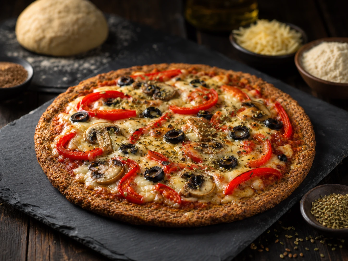 Nut-Free Low-Carb Flaxseed Pizza Crust