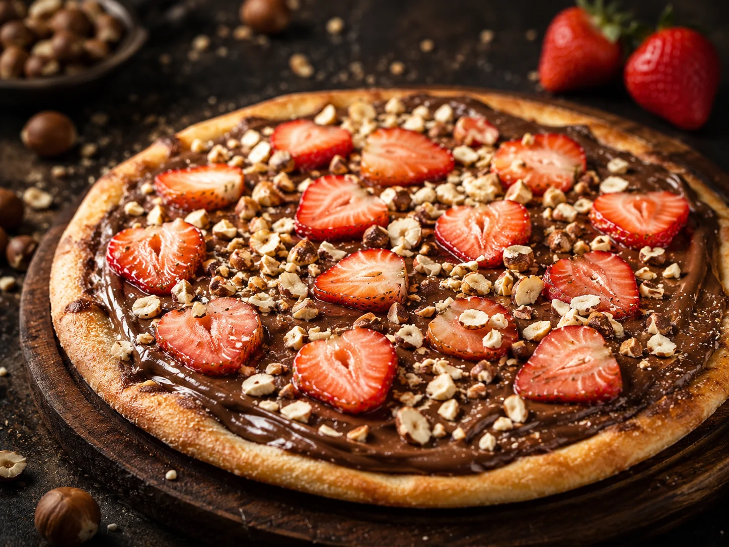 Nutella Strawberry Crunch Pizza
