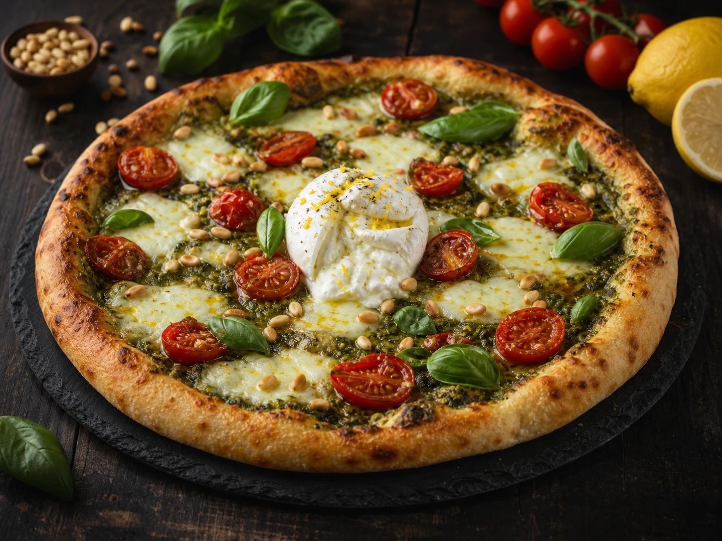 Pesto Deluxe Pizza