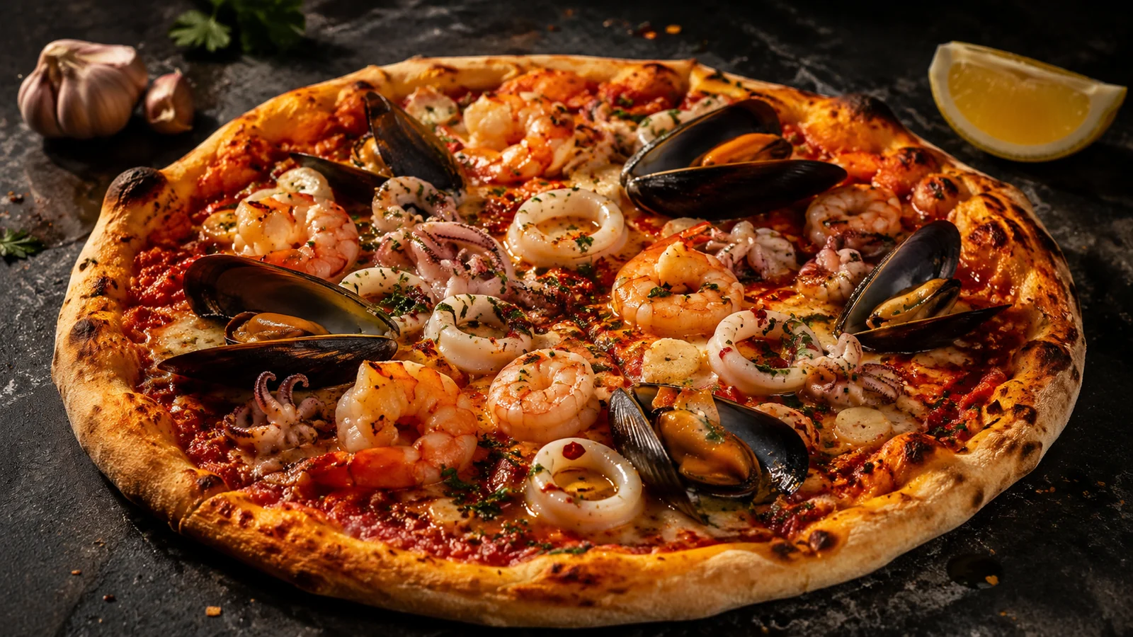 Seafood Marinara Pizza