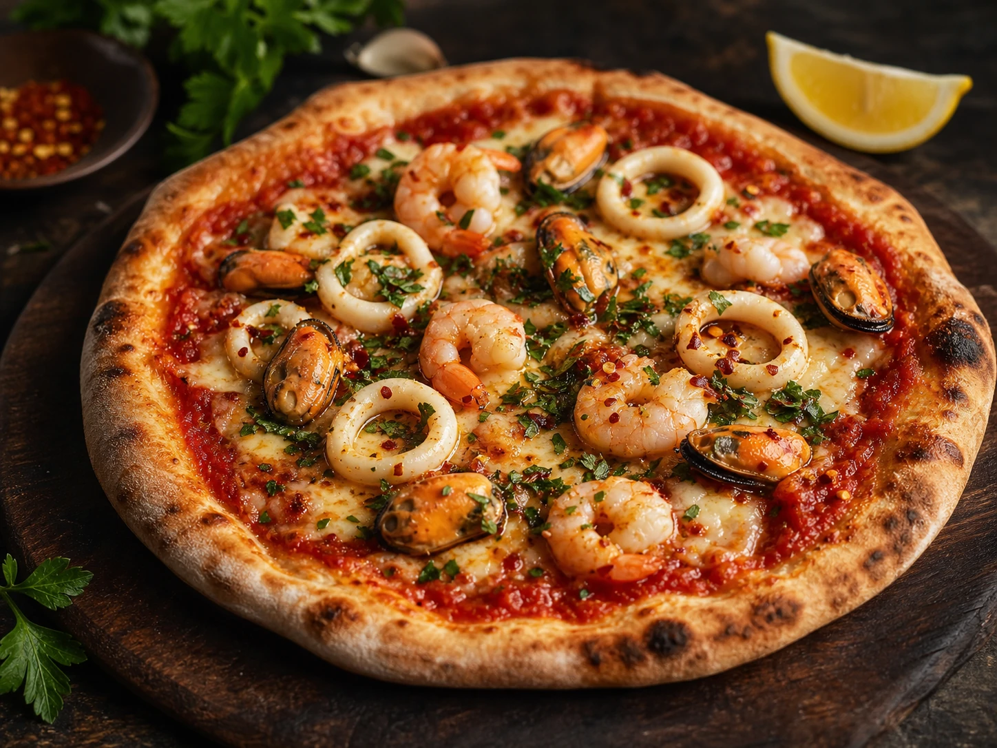 Seafood Marinara Pizza