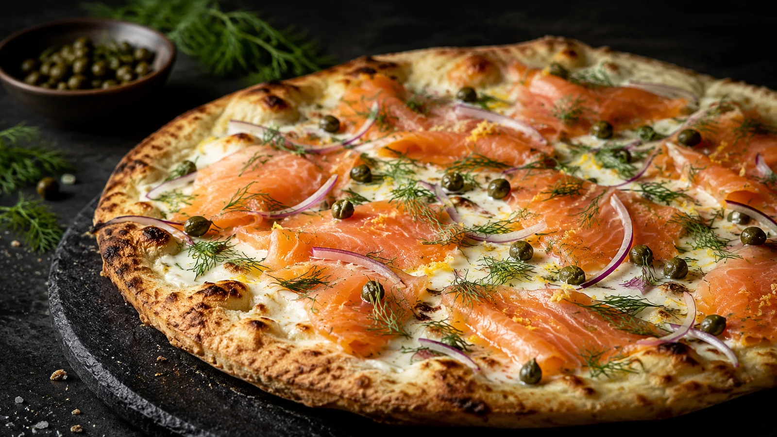 Smoked Salmon White Pizza