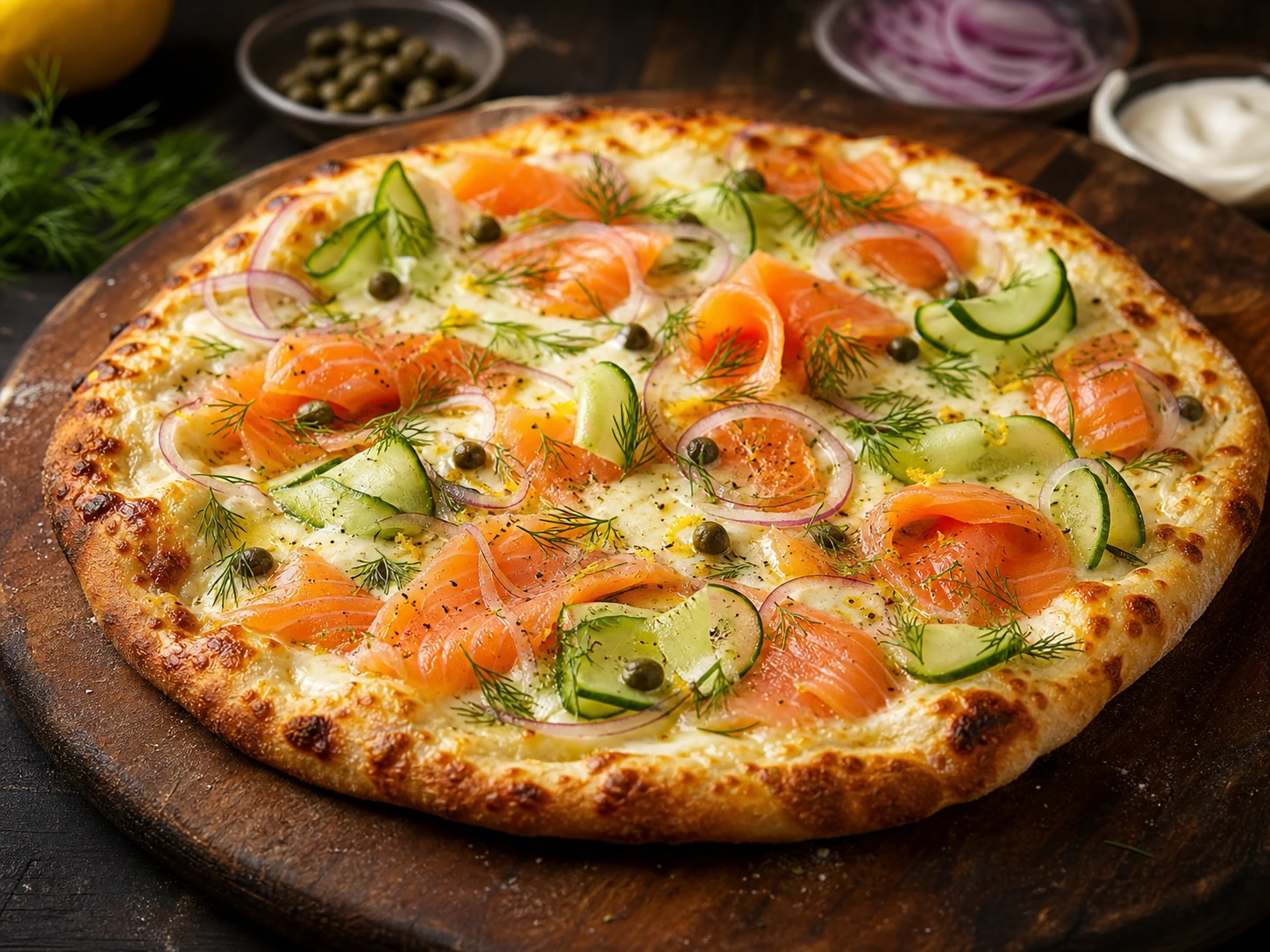 Smoked Salmon White Pizza