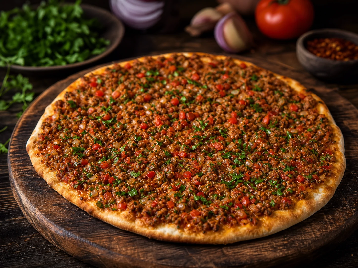 Turkish-Style Lahmacun Pizza