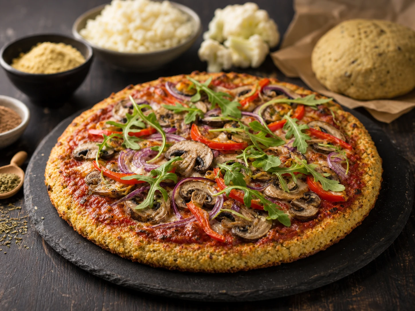 Crisp Vegan Cauliflower Pizza Crust
